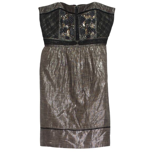 Staring At Stars Dress Y2K Party Romantic Goth Coquette Retro Mini Metallic 2 - Picture 1 of 6